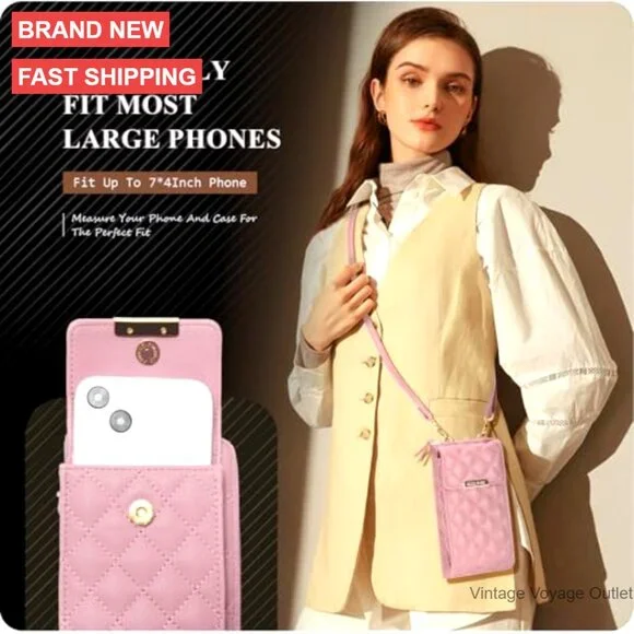 Small Crossbody Bag Vegan Leather Wallet with Card Slots for Phone - Picture 2 of 7